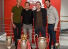 Michael Edwards and team in front of trophies won by Liverpool