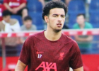 curtis jones in liverpool training top during pre season