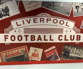 the words 'liverpool football club' surrounded by pictures